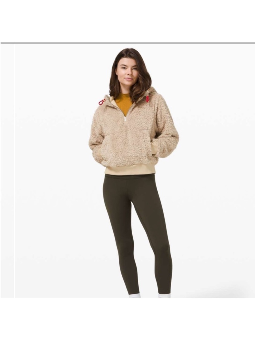 Lululemon Oh So Sherpa Half Zip Jacket With Hood In Trench Color Size 10